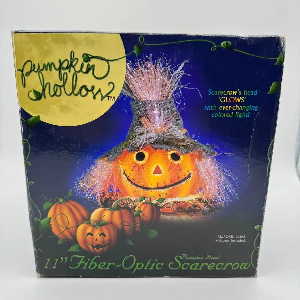 Pumpkin Hollow Fiber Optic Scarecrow Halloween Decor 11